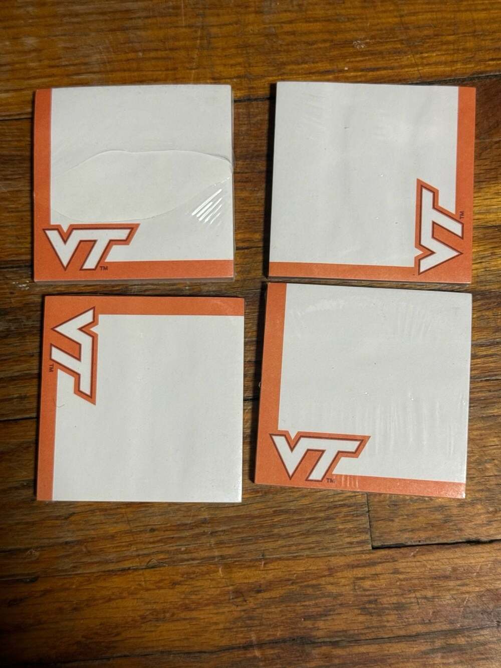 Virginia Tech Hokies VT Logo Sticky Note Pad Set - 4 Pack